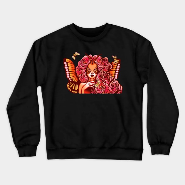 Majestic Moth Lady Crewneck Sweatshirt by Flutter Eyes Butterfly Skies The Art Of Stephanie Ann Garcia